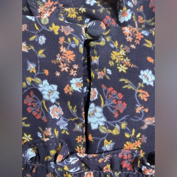 Anthropologie Current Air Purple Floral Ruffled Peasant Dress Long Sleeve-‎ S - Picture 8 of 10